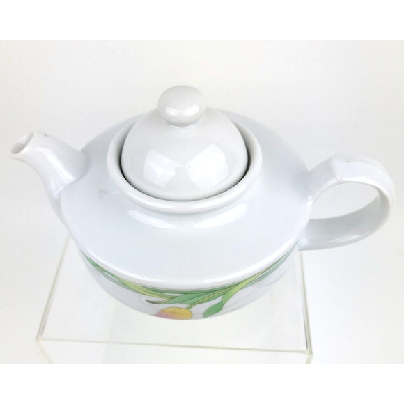 Vintage The Tuscany Collection Tulip Printed Short Round Teapot Made Japan 13oz - Picture 3 of 10
